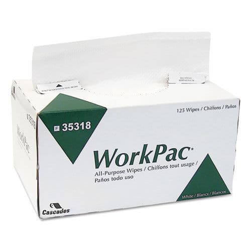 Tuff-Job All Purpose Wipers, 2-Ply, White, 8.1 x 10 1/4, 125/Box, 2250/Carton