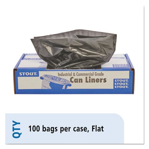100% Recycled Plastic Trash Bags, 65gal, 1.5mil, 50 x 51, Brown/Black, 100/CT