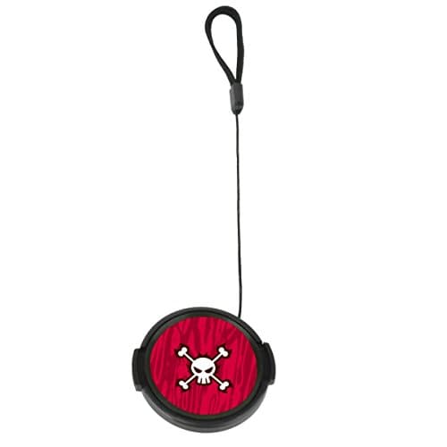 Coolen Red Skull 43MM Side Pinch Snap-On Front Lens Cap/Cover with Lens Cap Holder for Canon, Nikon, Sony, Pentax, Fujifilm, Olympus, Panasonic all DSLR / Camcorder lenses
