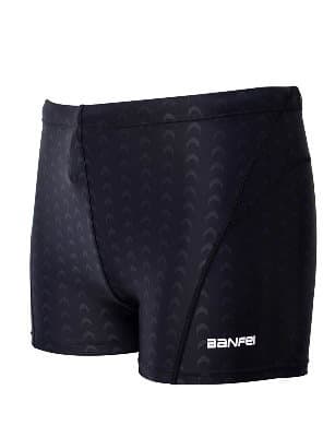 EASEA Men`s Quick Dry Swimsuit Swimming Boxer Shorts Trunks Black/Black Line Large