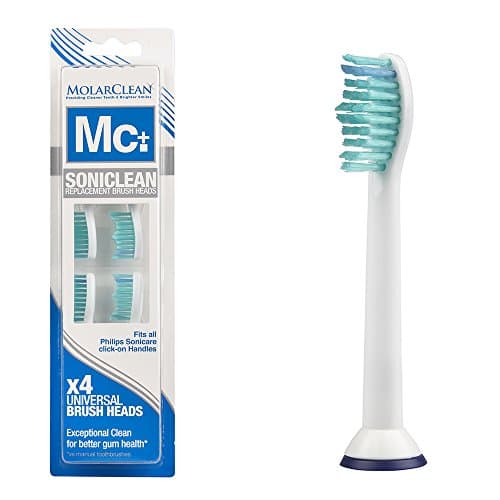 Philips Sonicare Toothbrush Heads Compatible Replacements to fit Proresults DiamondClean FlexCare & HealthyWhite (4 pack)