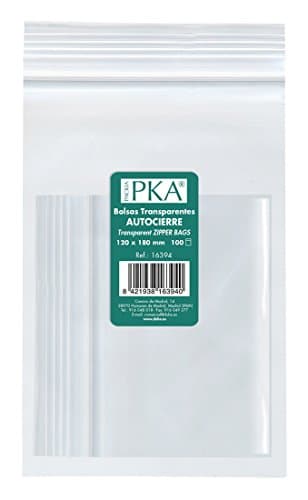 PKA 16394 – Pack of 100 Re-sealable Plastic Bags, 120 x 180 mm