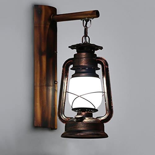 Retro Wrought iron Lantern Wall Lamp Glass in Lampshade Wall Sconces Kerosene Lamps Lighting