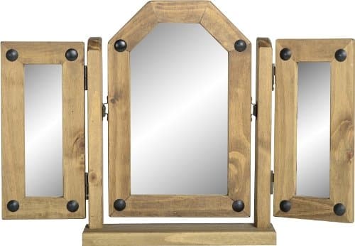 Corona Triple Swivel Mirror in Distressed Waxed Pine