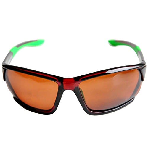 Sports Sunglasses Polarized for Men and Women with hard Case for Cycling, Running, Fishing, Climbing, Golf, Skiing, Mountaineering, Hiking or other Outdoor Activities from Mini Brille (Brown Frame / Green Rubber / Brown Lens)