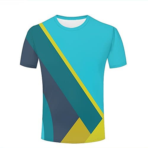 shanguo Men 3D T Shirts Color Gradient Tie-Dye Graphic Summer Top XL