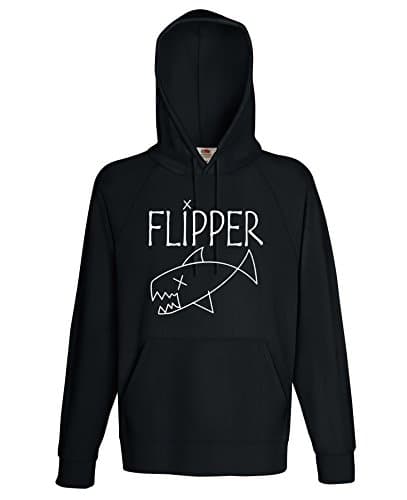 FLIPPER HOODIE As WARN BY KURT COBAIN NIRVANA BAND ROCK PUNK VINTAGE T SHIRT (Large)