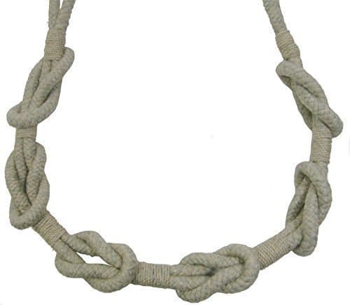 CHAIN LINK REEF KNOT LINEN GREY BEIGE CURTAIN DRAPE 90CM 35" TIEBACK HOLD BACK