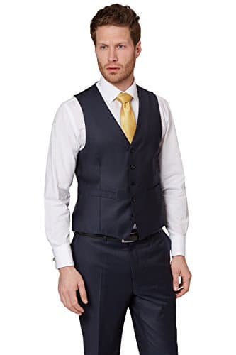 Ermenegildo Zegna Cloth Men`s Regular Fit Plain Blue Waistcoat 44R