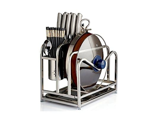 LFHFCFSN HJHY® Kitchen racks, 304 stainless steel Multifunction Tool holder Cutting board rack Floor stand Storage rack Kitchenware Pot rack 22*33.5*26cm Waterproof Easy clean