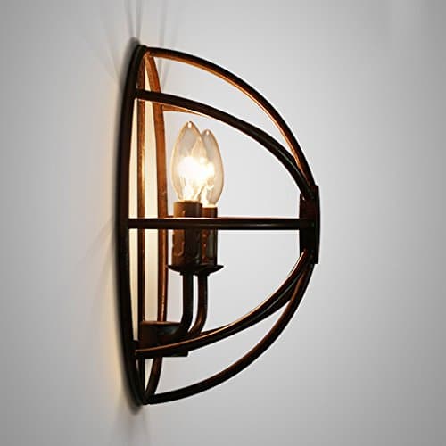 American Village Retro Café Creative Balcony Bedroom Iron Industrial Wind Copper Ring Wall Light