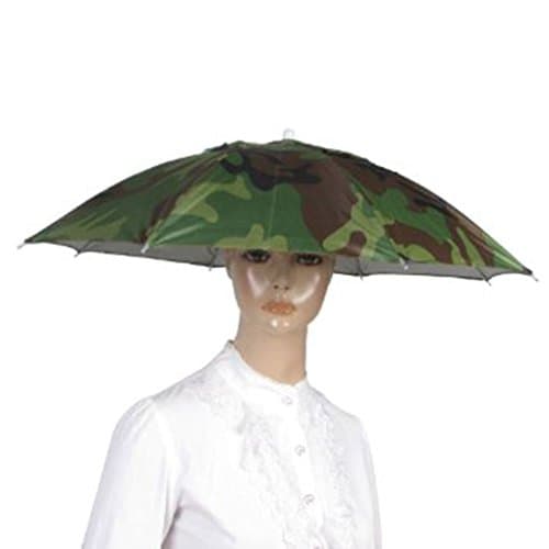 Elastic Headband Camouflage Pattern Sun Rain Umbrella Hat Cap for Fishing