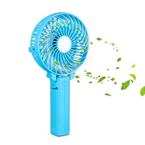 Mopoin Portable Handheld Fan, Folding USB Mini Electric Fan Rechargeable Battery Fan for Home and Office,Indoor and Outdoor Activities(Blue)