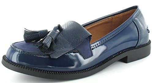 WOMENS LADIES LOAFERS FLAT CASUAL OFFICE WORK SCHOOL FRINGE TASSEL PUMPS SHOES