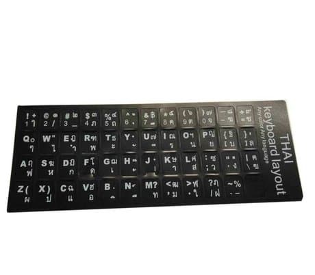 Thai English Non Transparent Black Background Keyboard Computer Stickers