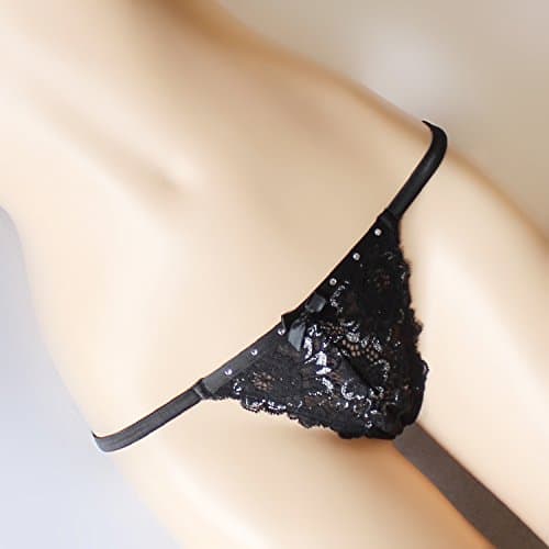 HHY-No trace of WAVEI lace low waist underwear thong,S,black