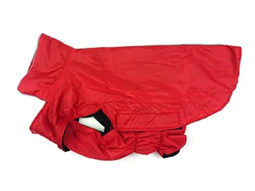 Phunky Pets Waterproof Dog Coat Jacket, Fleece Lined For Warmth, Chest Protector, Reflective Piping For Night Safety Red XL