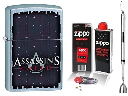 Assassins Creed Zippo Street Chrome &amp; Accessories Choice + R S Lighter Zippo Chrome, mit Zubehör L