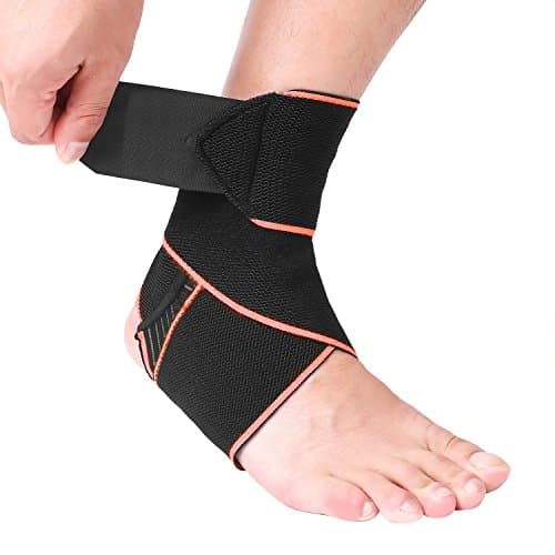 Giwil Ankle Support, Adjustable Ankle Brace Breathable Nylon Material Super Elastic and Comfortable One Size Fits all, Perfect for Sports, Protects Against Chronic Ankle Strain, Sprains Fatigue etc