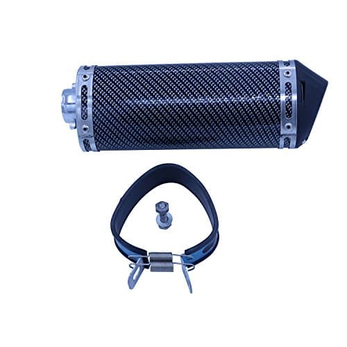 JHMOTO 38mm Carbon fiber Color Exhaust Muffler With Movable Silencer Mute Fit Motorcycle Scooter Dirt Pit Bike Scooter ATV KLX TTR SSR