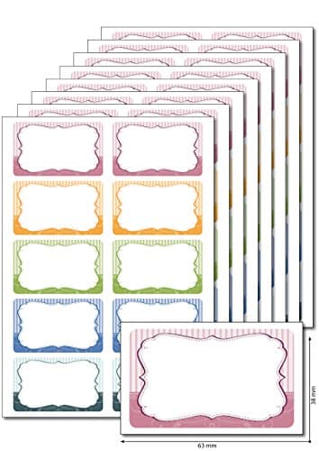 80 Labels for Retro Stripes for Printing,, DIN A5, selbstklebend, Easy to remove, Gebäcktüten, Jars, Give-Aways