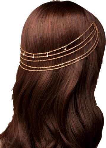 Shropshire SuppliesHair Chain Cascading Gold Tone Chain with Crystals