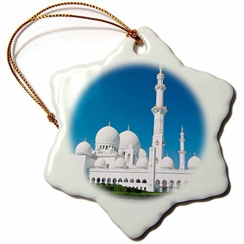 cwb2jcwb2jcwb2j 3-Inch Porcelain Snowflake Decorative Hanging Ornament, Sheikh Zayed Grand Mosque, Th Largest Mosque, Abu Dhabi, Uae.