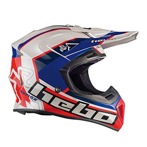 Hebo Enduro MX Fiber Raptor Helmet, White, Size M