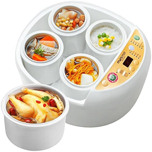 yxhflo The Stew Pot Ceramic Full-Automatic Water Soup Pot Of Congee Pot Of Bird'S Nest The Stew Pot Of Gold White