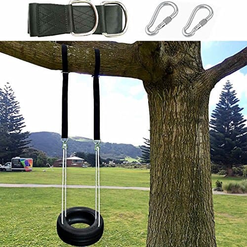LINFON Tree Swing Hanging Straps Kit Holds 2100 lbs,5ft Extra Long Straps Strap with Safer Lock Snap Carabiner Hooks Perfect For Swings,Carry Pouch Easy Fast Installation