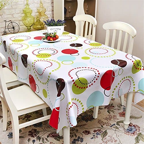 XMMLL Tablecloth Kim Plastic Waterproofpvcno-Clean Dining Tables An Idyllic Plastic Fabrics Table Mats,137*100Cm