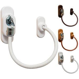 ComfoRED- Window Door Restrictor Cable Lock For Pet Safety (White)