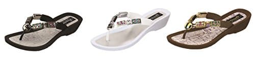 Grandco Women's Bohemian Glitter Thong Sandal (8, White)