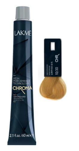 Lakme Chroma Ammonia Free Permanent Hair Color 2.1 Oz (10/30 Gold Platinum Blonde)