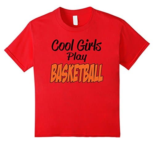 unisex-child Girls Woman T-Shirt Basketball Ball Sport Shirt 12 Red
