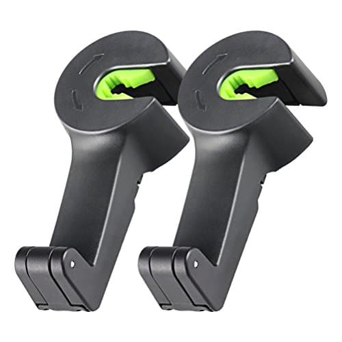 ULTRAPHOTON Car Back Seat Headrest Mount Purse Hanger Holder Hooks,Headrest Mount Organizer Phone or GPS Holder(Black - Pack of 2)