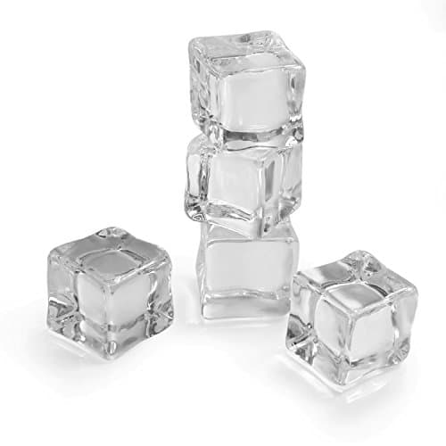 Landisun 24 Counts/Pack Fake Artificial Acrylic Ice Cubes Crystal Clear 1 Inch