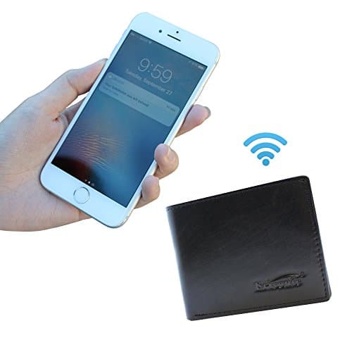 Men's Smart Wallet with Bluetooth with Androd/iOS APP anti-lost anti-theft (Black)