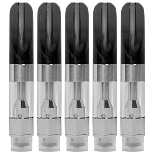 5 Pcs 0.5 / 1ml Ceramic Wickless Cartridge O-i-l and D-i-s-t-i-l-l-a-t-e Acessaries For C-C-E-L-L (Black, 0.5ml)