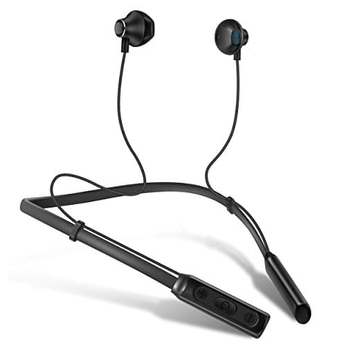 Bluetooth Headphones, Ottsuls Wireless Magnetic Neckband Headset Stereo Noise Cancelling Wireless Earbuds w/ Mic for Gym, Work, Sports (Bluetooth 4.1, Waterproof IPX5, 12 Hours Play Time) - Black