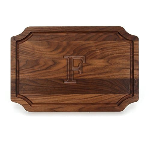 BigWood Boards W310-F Cutting Board, Personalized Cutting Board, Large Cheese Board, Walnut Wood Cutting Board and Serving Tray,"F"