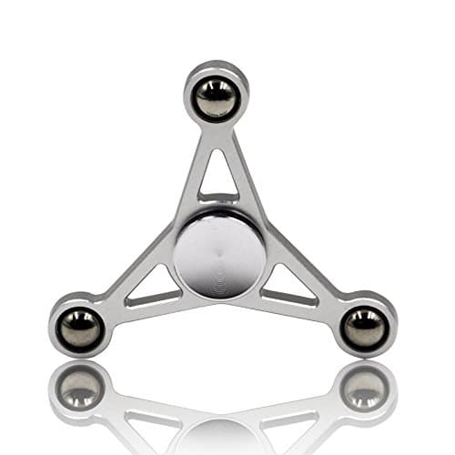 PPTOY Fidget Spinner Toy Finger Hand Cube 360 Degree Rotation Perfect For Quitting Smoking, ADD, ADHD, Anxiety, and Autism for Adults and Children (Black) (Silver)