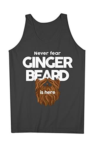 Never Fear Ginger Beard Is Here Hero Funny Men's Tank Top Sleeveless Shirt Black Small