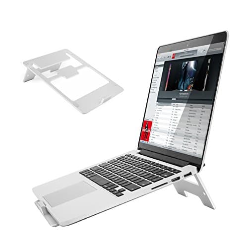 Laptop Stand Aluminum Notebook Stand 7-17'' Portable Folding Ventilated Computer Stand for MacBook Pro/Air, Apple Laptop Notebook and Tablet with Anti-Slip Silicone Pad