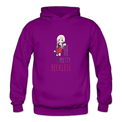 GYKU Women's The Pretty Reckless Long Sleeve Hooded Sweatshirt Size XXL Purple,100% Cotton