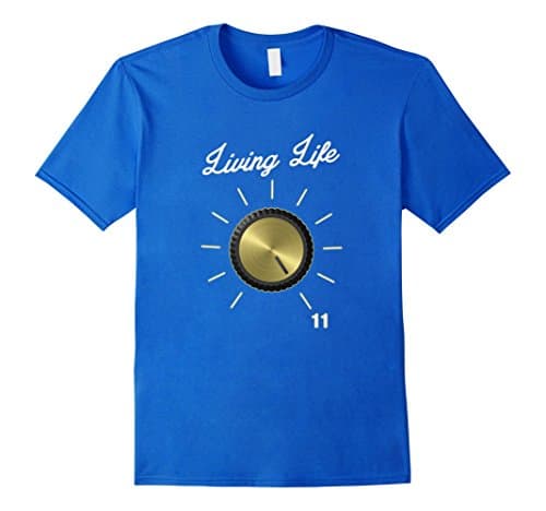 Mens Life on 11 These Go To Eleven - Volume Knob - Guitar TShirt XL Royal Blue