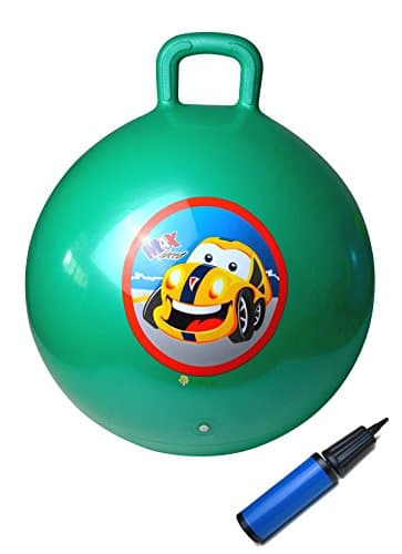 GreEco Space Hopper Ball Including Free Pump, Kangaroo Bouncer, Hippity Hop, Bouncing Toy, Diameter 45cm/18 Inch for Ages 3-6, Green