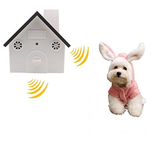 New Double Ultrasonic Outdoor Bark Controller Dog Barking Off Limiter Anti-Bark Training Birdhouse Silence Control for Pets (Brown)