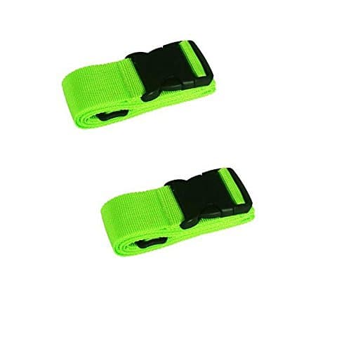 Hencu Luggage Straps Suitcase Belts Travel Bag Accessories 2 Pack (2 Pack, Green)
