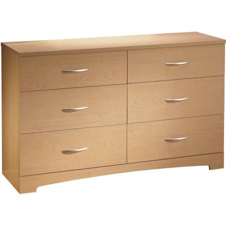 South Shore SoHo 6-Drawer Double Dresser, Chest, Natural Maple Color / Plastic drawer slides